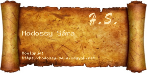 Hodossy Sára névjegykártya